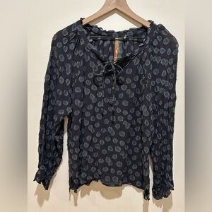 Aratta Silent Journey Black & Gray Mabel Sheer Blouse Top - Women’s Size Medium